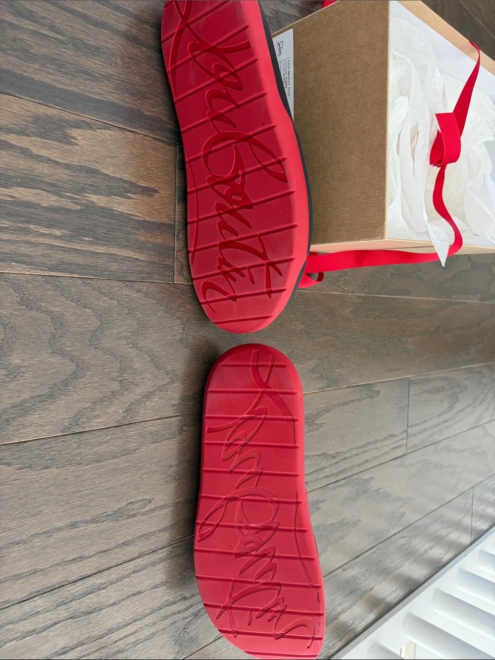 Men's Black Slide Sandals with Red Trim Christian Louboutin New beach slides